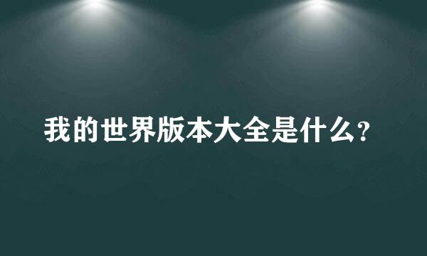 我的世界版本大全是什么？