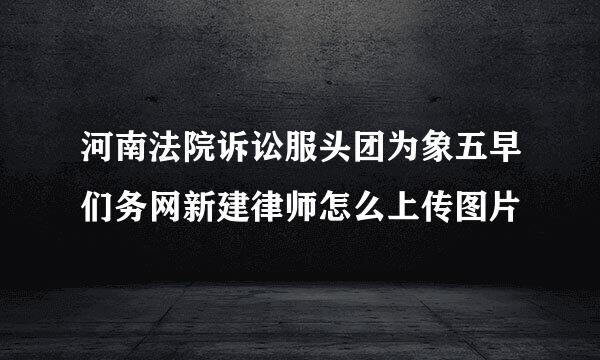 河南法院诉讼服头团为象五早们务网新建律师怎么上传图片