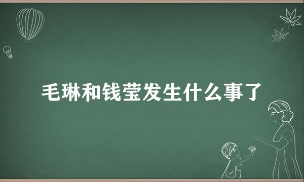 毛琳和钱莹发生什么事了