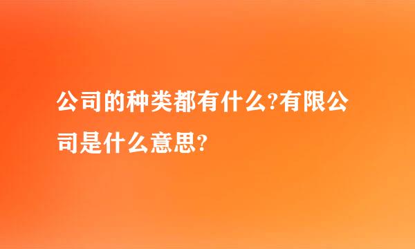 公司的种类都有什么?有限公司是什么意思?