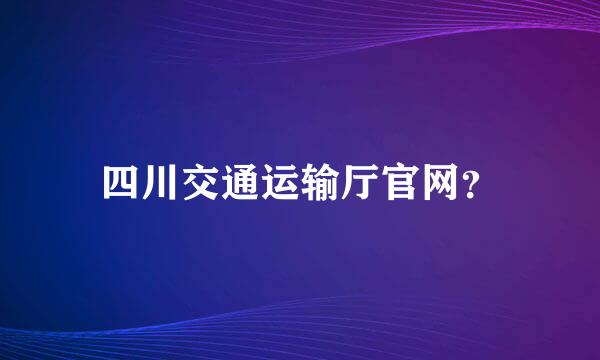 四川交通运输厅官网？