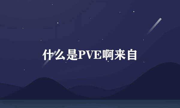 什么是PVE啊来自