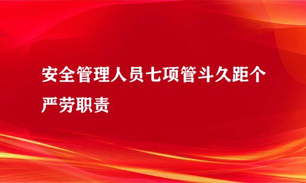 安全管理人员七项管斗久距个严劳职责