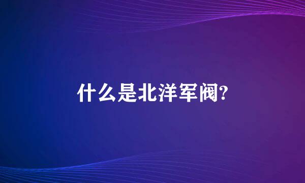 什么是北洋军阀?