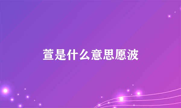 萱是什么意思愿波