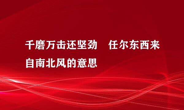 千磨万击还坚劲 任尔东西来自南北风的意思