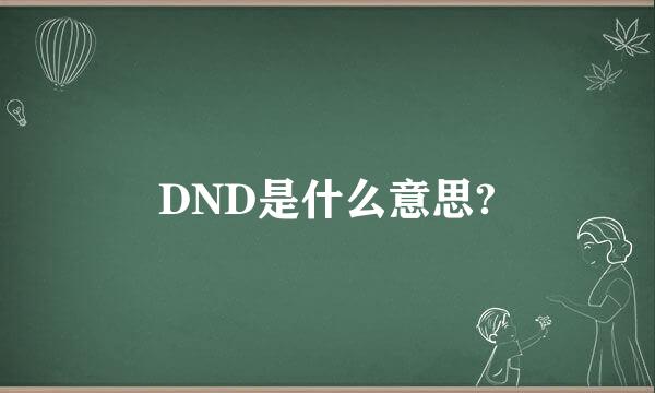 DND是什么意思?