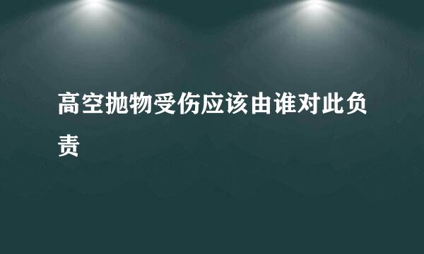 高空抛物受伤应该由谁对此负责