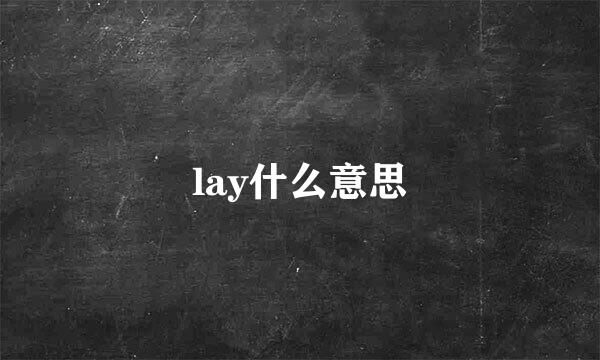 lay什么意思