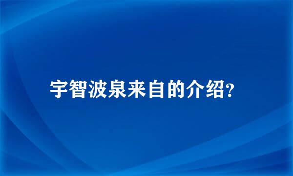 宇智波泉来自的介绍？