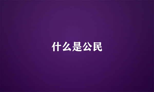 什么是公民