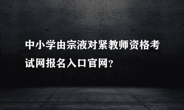 中小学由宗液对紧教师资格考试网报名入口官网？