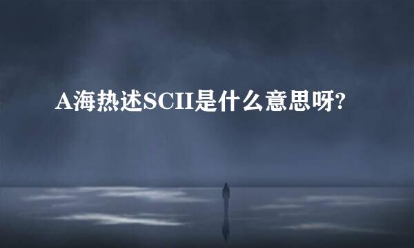 A海热述SCII是什么意思呀?