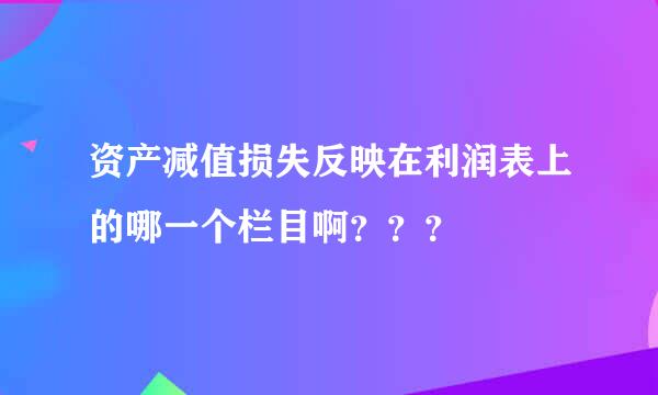 资产减值损失反映在利润表上的哪一个栏目啊？？？