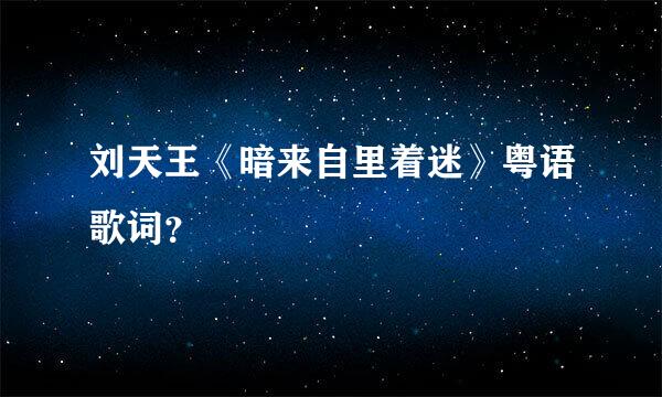 刘天王《暗来自里着迷》粤语歌词？