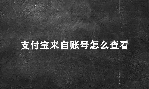 支付宝来自账号怎么查看