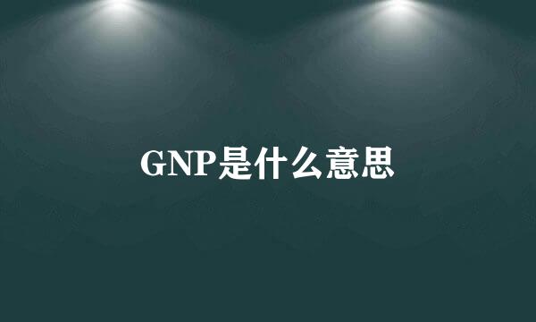 GNP是什么意思