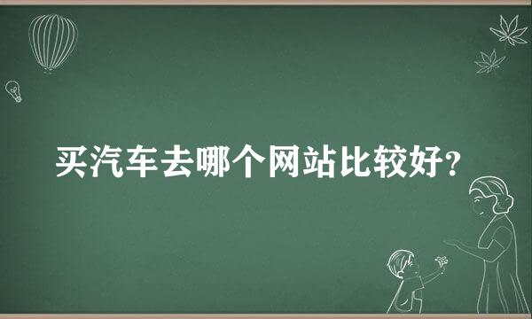 买汽车去哪个网站比较好？