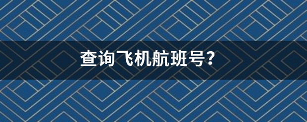 查询飞机航班号？