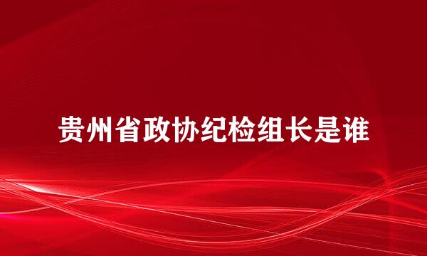 贵州省政协纪检组长是谁