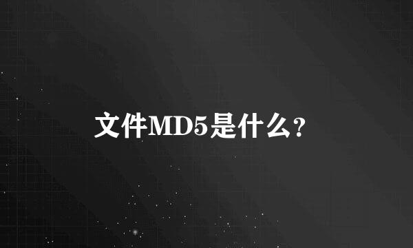 文件MD5是什么？