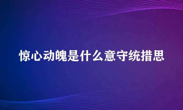 惊心动魄是什么意守统措思