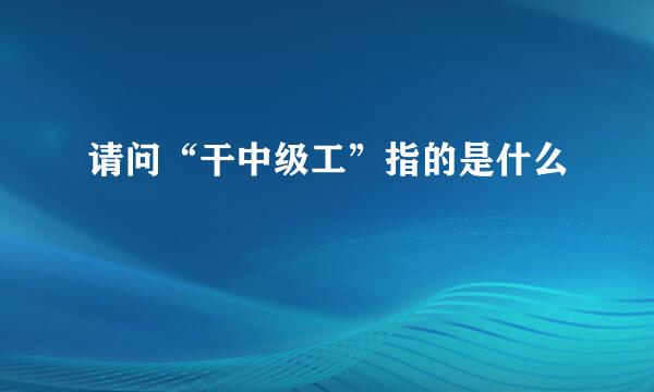 请问“干中级工”指的是什么