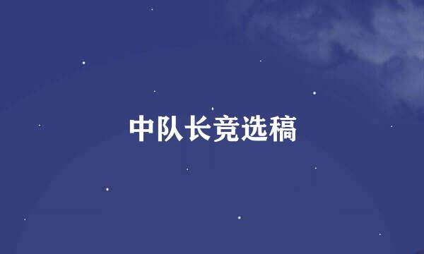 中队长竞选稿