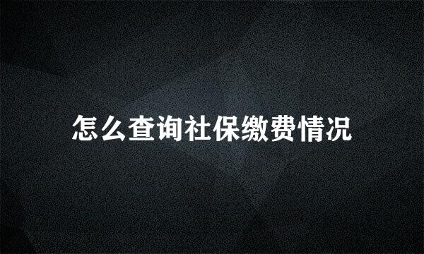 怎么查询社保缴费情况