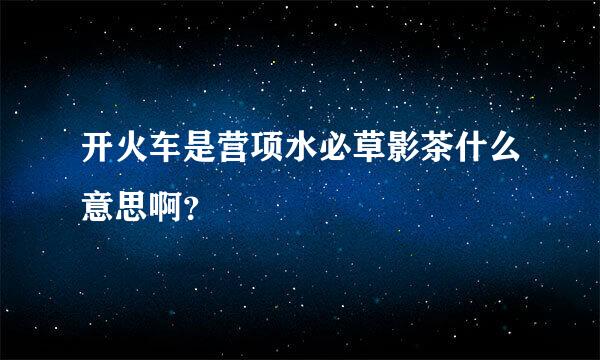 开火车是营项水必草影茶什么意思啊？