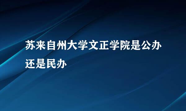 苏来自州大学文正学院是公办还是民办