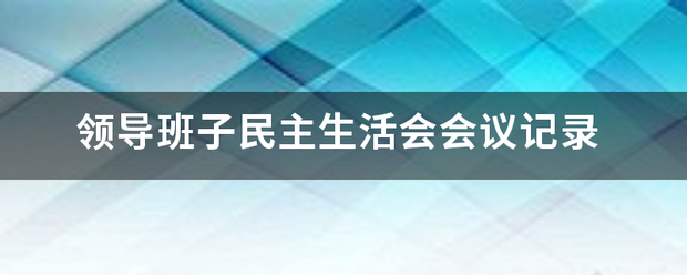 领导班子民主生活会会议记录