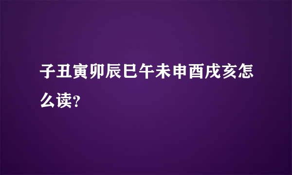 子丑寅卯辰巳午未申酉戌亥怎么读？