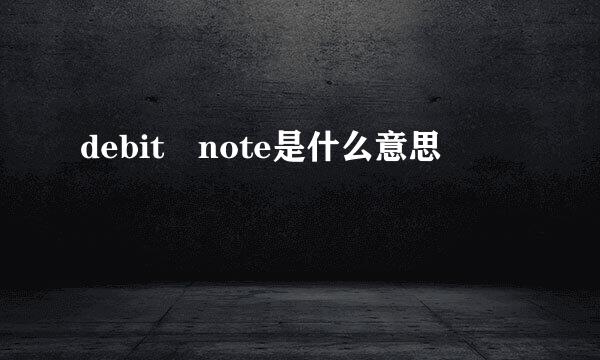 debit note是什么意思