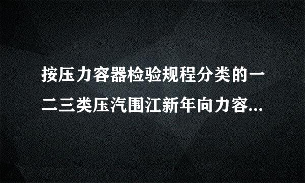 按压力容器检验规程分类的一二三类压汽围江新年向力容器检验周期都是多少？来自