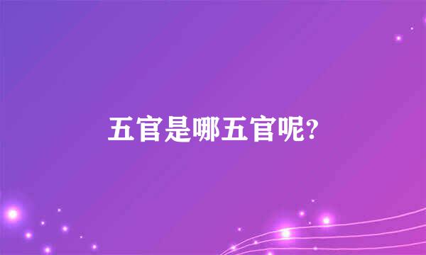 五官是哪五官呢?