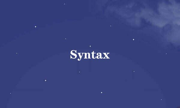 Syntax