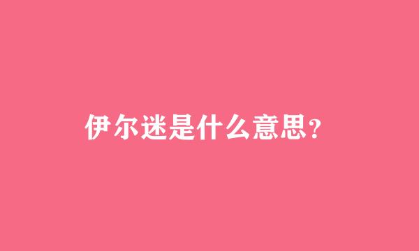 伊尔迷是什么意思？