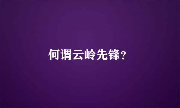 何谓云岭先锋？