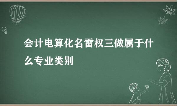 会计电算化名雷权三做属于什么专业类别