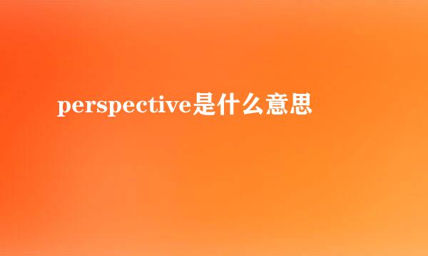 perspective是什么意思