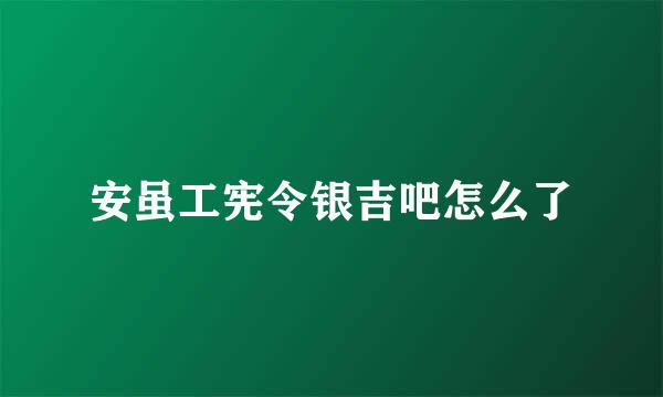 安虽工宪令银吉吧怎么了