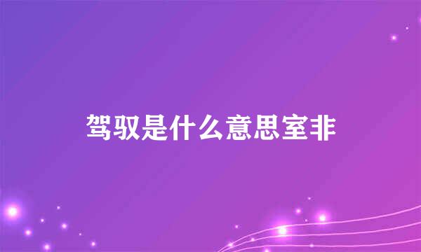 驾驭是什么意思室非