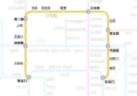 北京地铁13号线线路图