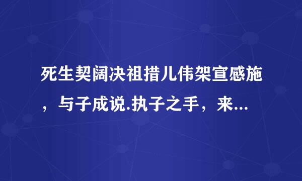 死生契阔决祖措儿伟架宣感施，与子成说.执子之手，来自与子偕老 是什么意思