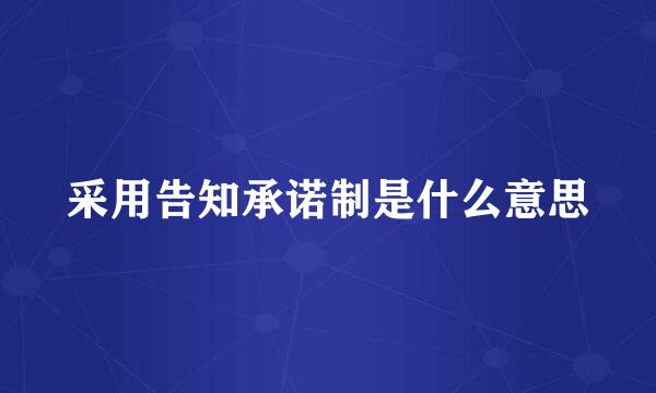 采用告知承诺制是什么意思