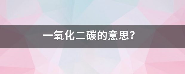 一氧化二碳的意思？