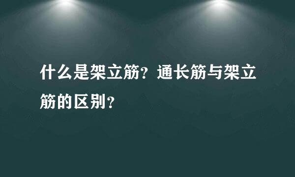 什么是架立筋？通长筋与架立筋的区别？