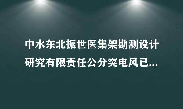 中水东北振世医集架勘测设计研究有限责任公分突电风已再获迅定婷司介绍？