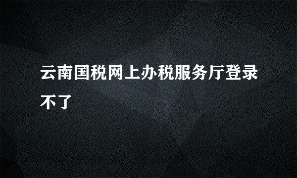 云南国税网上办税服务厅登录不了